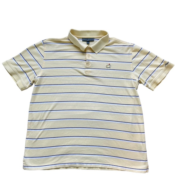 Masters Collection Striped Yellow Men’s Short Sleeve Polo Size XL - Picture 2 of 5